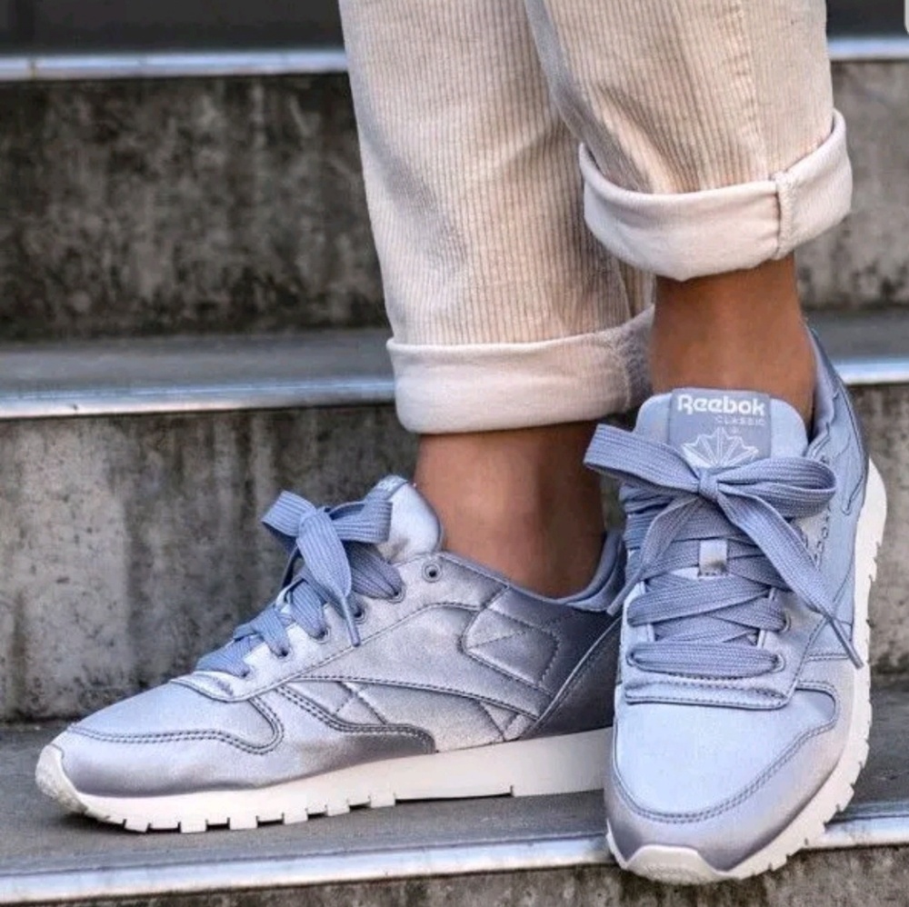 Reebok Classic Leather Satin Pueple Fog Shoes